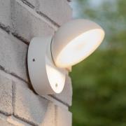 Lucide Finn LED-vägglampa, vit, metall, IP54, dag/natt-sensor