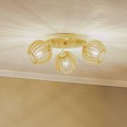 Argon Taklampa Paz vit med trälameller-kulor 3 lampor.