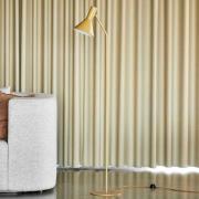 FRANDSEN Golvlampa Lyss, ljusbrun, metall, 150 cm, E27