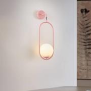 Jupiter Samba vägglampa, enkel lampa, rosa/vit