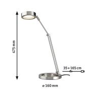 Paulmann Zed LED-skrivbordslampa järn borstat