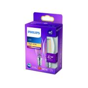 Philips LED-ljus filament E14 4,3W 2 700 K 2-pack