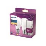 Philips LED-lampa E27 10,5W 2 700 K opal 2-pack