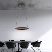 PURE LED-hänglampa E-Loop, svart, Ø 70 cm Aluminium CCT