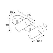 SLV Asto Tube takspotlight GU10 2 lampor svart