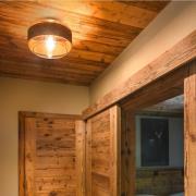 SLV taklampa Pantilo Rope 27 brun/amber/guld glas Ø 27cm