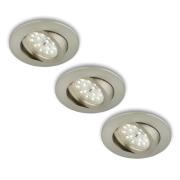 Briloner Vridbar LED-inbyggnadsspot 3-pack matt nickel