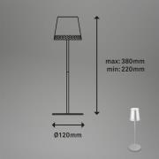 Briloner Kiki LED-bordslampa, matt krom, IP44, 3.000K