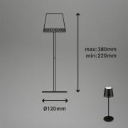 Briloner Kiki LED-bordslampa med uppladdningsbart batteri 3.000K, svar...