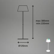Briloner Kiki LED-bordslampa, vit, IP44, 3.000 K, RGBW