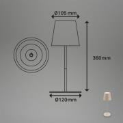 Briloner LED-bordslampa 7508011, beige, 2.700 K IP44 touchdimmer