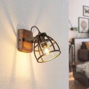 Lindby takspotlight Rutger, 16cm, 2 lampor, trä, bur, E14