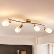 Lindby spotlight Arda, 70 cm, 4 lampor, nickel, glas, E14