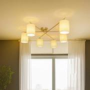 Lindby Pellinora taklampa, nickelfärgad/vit