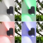 Lindby Smart LED-utomhusvägglampa Valtin CCT RGB Tuya IP54