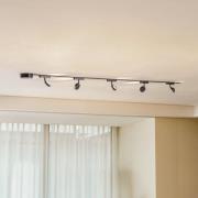 Lindby Skenesystem 48V Lumaro, spotlights, 5 lampor, svart, Ø 7,3 cm