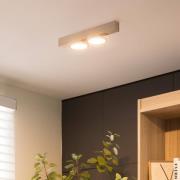 Lucande Kellino taklampa, 2 lampor, nickel