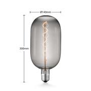 Lucande LED-lampa E27 T140 4W 1 800K dimbar rökfärgad