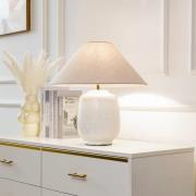 Lucande bordslampa Thalorin, höjd 47 cm, vit, keramik