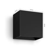 Philips Hue LED-utomhusvägglampa Resonate, svart, RGBW, IP44