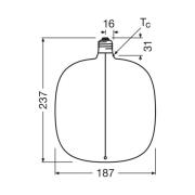 OSRAM LED Vintage Big Oval E27 4,8W 818 Filament rök dimbar