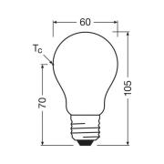 OSRAM LED-lampa matt E27 3,8W 2700K 806lm dimbar