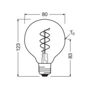 OSRAM LED Vintage G80 E27 4,6W 927 Spiral Filament klar dimbar