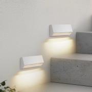 Lindby LED-utomhusvägglampa Appeso, bredd 22 cm, 2-pack