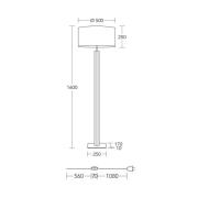 HerzBlut golvlampa Karl K, rund, trä, vit, 160 cm, E27