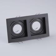 Searchlight Inbyggnadslampa Grid Two, 2 lampor, svart, 18,5x10cm, alum...