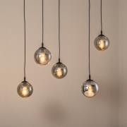 EMIBIG LIGHTING Glassy taklampa, 5-ljus, decentraliserad, svart, grafi...