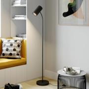 Lindby golvlampa Karoli, svart, 156 cm, metall, flexibel arm