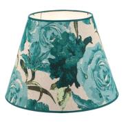 Duolla Lampskärm Sofia höjd 26 cm, blommönster turkos