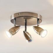 ELC Kalean takspotlight, nickel, 3 lampor