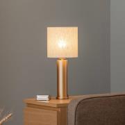 Argon Bordslampa Romina med linne skärm, fot guld