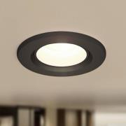 Prios LED-inbyggnadslampa Shima, svart, 7 W, 3000K, dimbar