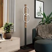 EGLO LED-golvlampa Boyal, brun, höjd 150 cm, trä, 2 lampor.