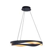 HighLight Ascoli LED-hänglampa, Ø 64 cm, svart/guld, metall, dimbar