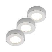 Prios LED-taklampa Edwina, silver, 12 cm, set om 3