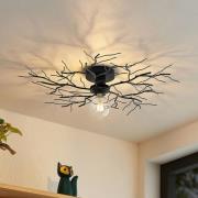 Lindby taklampa Vetki, Ø 60 cm, svart, 1 lampa, metall