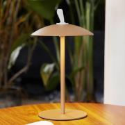 Lindby LED-bordslampa Kanani, brun, dimbar