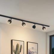 Lindby Linaro skensystem, GU10, 4 lampor, svart, Ø 9 cm