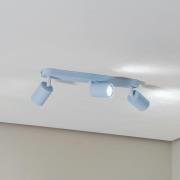TK Lighting Livia takspotlight, ljusblå, 52 cm, 3 lampor, metall, GU10