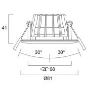Sylvania inbyggnadslampa Obico 68, vit, IP65, CCT, dimbar