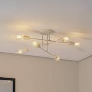 HELAM Cambridge taklampa, 6 lampor, sandfärgad, metall