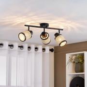 Lindby Spot Yaelle, 52 cm, 3-ljus, rotting, svart, E27