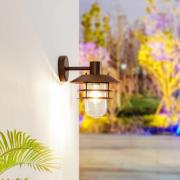 Lindby utomhusvägglampa Meliora, rostbrun, järn, IP44, E27