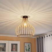 TEMAR LIGHTING Taklampa Barrel med skärm av trä