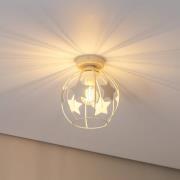 HELAM Taklampa Stars, sandfärgad, metall, Ø 21 cm