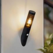 Lindby Statius utomhusvägglampa, antracit, järn, sensor